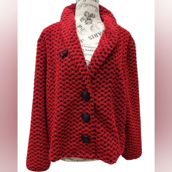 Zoe by Michael Phillips Jackets & Blazers - Zoe by Michael Phillips checkered red and black sherpa teddy jacket size L